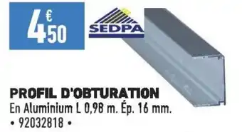 PROFIL D'OBTURATION