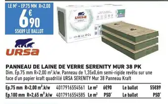 Brico Cash PANNEAU DE LAINE DE VERRE SERENITY MUR 38 PK offre