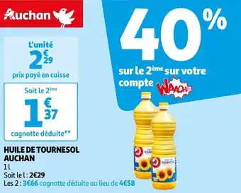 Auchan HUILE DE TOURNESOL AUCHAN offre