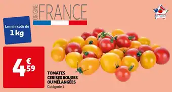 Auchan TOMATES CERISES ROUGES OU MÉLANGÉES offre