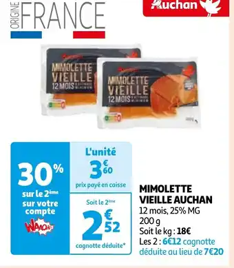 Auchan MIMOLETTE VIEILLE AUCHAN offre