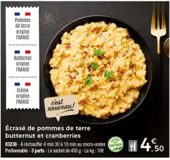 Thiriet Ecrasé de pomme de terre butternut et cranberries offre