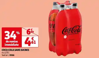 Auchan COCA COLA SANS SUCRES offre