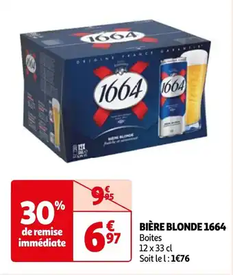 Auchan BIÈRE BLONDE 1664 offre