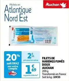 Auchan Auchan - filets de harengs fumés doux offre