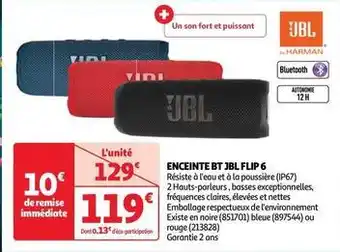 Auchan Jbl - enceinte bt flip 6 offre