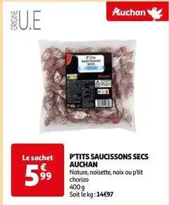 Auchan Auchan - p'tits saucissons secs offre