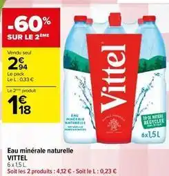 Carrefour Contact Vittel - eau minérale naturelle offre