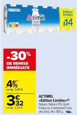 Carrefour Drive Actimel - edition limitée offre