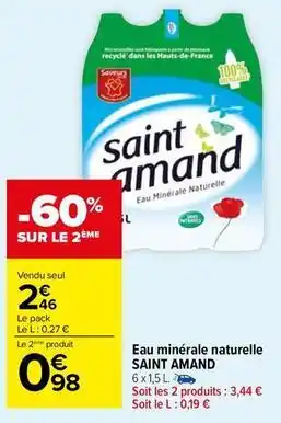 Carrefour Drive Saint amand - eau minérale naturelle offre