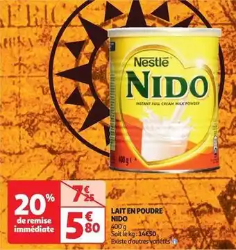 Auchan Nestlé - lait en poudre nido offre