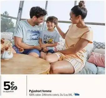 Carrefour Drive Pyjashort femme offre