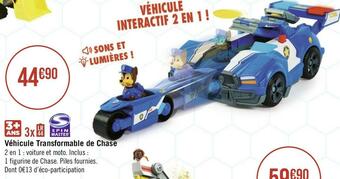 Géant Casino Spin master véhicule transformable de chase offre