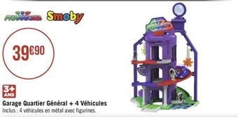 Smoby garage quartier général + 4 véhicules