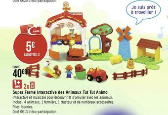 Super ferme interactive des animaux tut tut animo