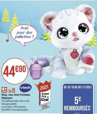 Géant Casino Vtech ruby, mon chat paillettes magiques offre