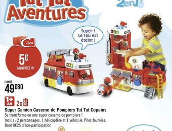 Géant Casino Super camion caserne de pompiers tut tut copains offre