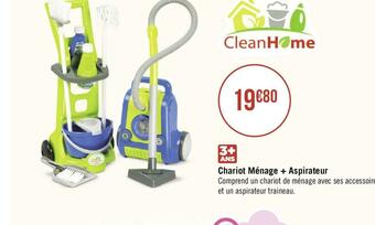 Géant Casino Cleanhome chariot ménage + aspirateur offre