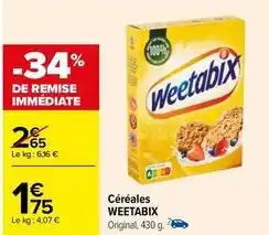 Carrefour Contact Weetabix - cereales offre