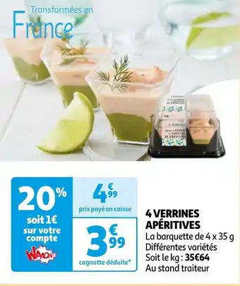 Auchan 4 VERRINES APÉRITIVES offre