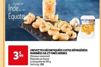 Auchan CREVETTES DÉCORTIQUÉES CUITES RÉFRIGÉRÉES offre