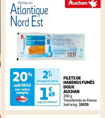 Auchan FILETS DE HARENGS FUMÉS DOUX AUCHAN offre