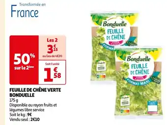 Auchan FEUILLE DE CHÊNE VERTE BONDUELLE offre