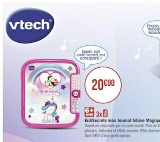 Vtech kidisecrets mon journal intime magique