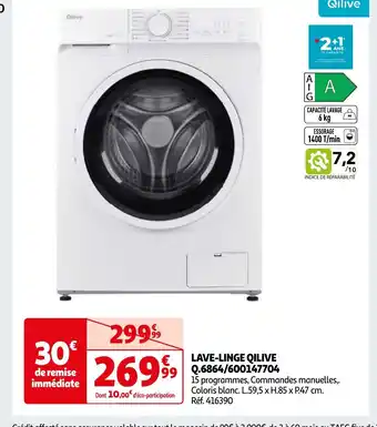 Auchan LAVE-LINGE QILIVE offre