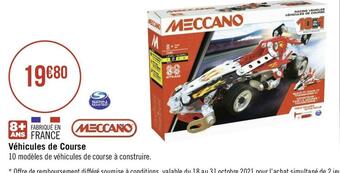 Géant Casino Meccano / spin master véhicules de course offre