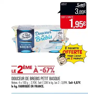 Match PETIT BASQUE DOUCEUR DE BREBIS offre