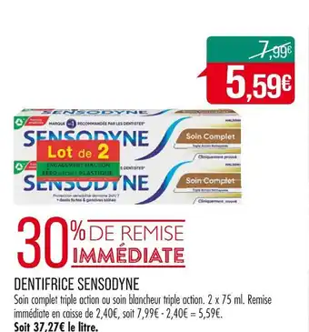 Match SENSODYNE DENTIFRICE offre