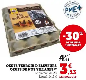 Hyper U OEUFS DE NOS VILLAGES OEUFS TERROIR D'ELEVEURS offre