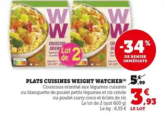 Super U PLATS CUISINES WEIGHT WATCHER offre