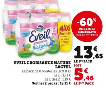 Hyper U LACTEL EVEIL CROISSANCE NATURE offre