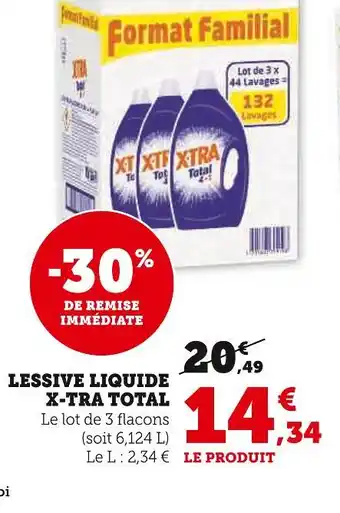 Hyper U X-TRA TOTAL LESSIVE LIQUIDE offre