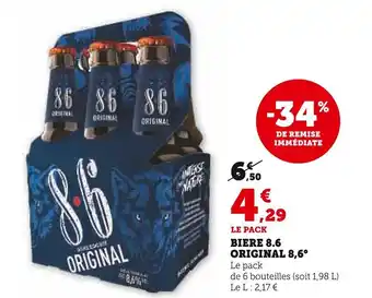 Super U Biere 8.6 original offre