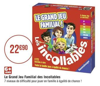 Géant Casino Le grand jeu familial des incollables offre