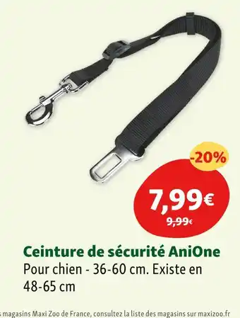 Maxi Zoo AniOne Ceinture de sécurité offre