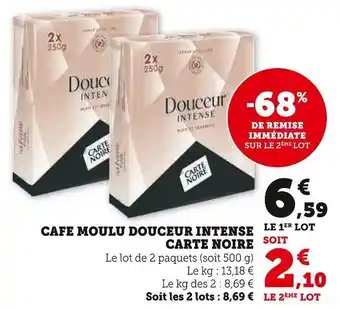 Super U CARTE NOIRE CAFE MOULU DOUCEUR INTENSE offre