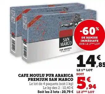 Super U SAN MARCO CAFE MOULU PUR ARABICA PREMIUM offre