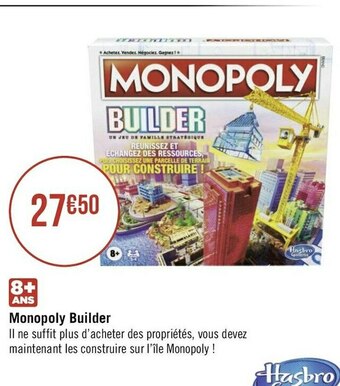 Géant Casino Hasbro monopoly builder offre