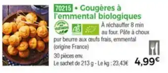 Thiriet Gougères a L'Emmental Biologiques offre
