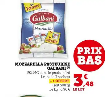 Super U GALBANI MOZZARELLA PASTEURISE offre