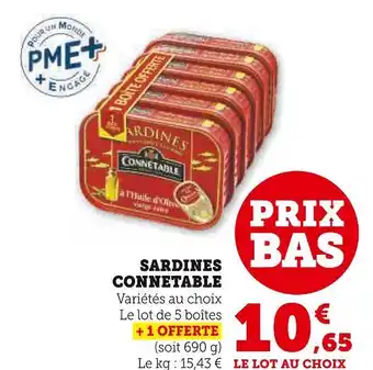 Super U CONNETABLE SARDINES offre