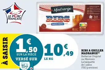 Super U MADRANGE RIBS A GRILLER offre
