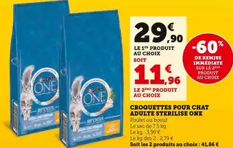 Super U ONE CROQUETTES POUR CHAT ADULTE STERILISE offre