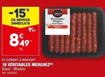 ALDI ST-CLÉMENT LE BOUCHER 18 VÉRITABLES MERGUEZ offre