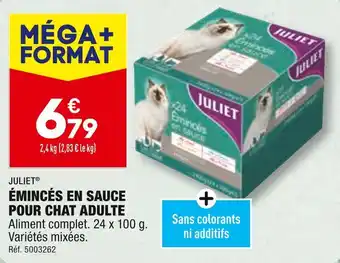 ALDI JULIET ÉMINCÉS EN SAUCE POUR CHAT ADULTE offre