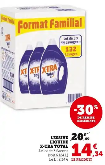 Super U X-TRA TOTAL LESSIVE LIQUIDE offre